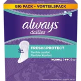 Always Dailies Fresh &  Protect Normale Damenbinden 60 Stück.