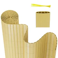 Peviasot PVC Sichtschutzmatte, 80x700cm Sichtschutzzaun, Vervierfachen Verstärkung Innen, Balkon Sichtschutz mit Kabelbindern, ohne Bohren, Windschutz Wasserdicht für Balkon Garten, Bambus