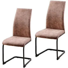 Hti-Living Schwingstuhl SallyP Polyester braun 4er Set