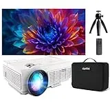 Staratlas Beamer, 9500L Bluetooth Mini Projektor 4K Unterstützt, Full HD 1080P Heimkino Beamer für Phone Tablette, Video Beamer Projector mit HDMI/USB/TV Stick (Stativ Handtasche Inklusive) (Weiß)