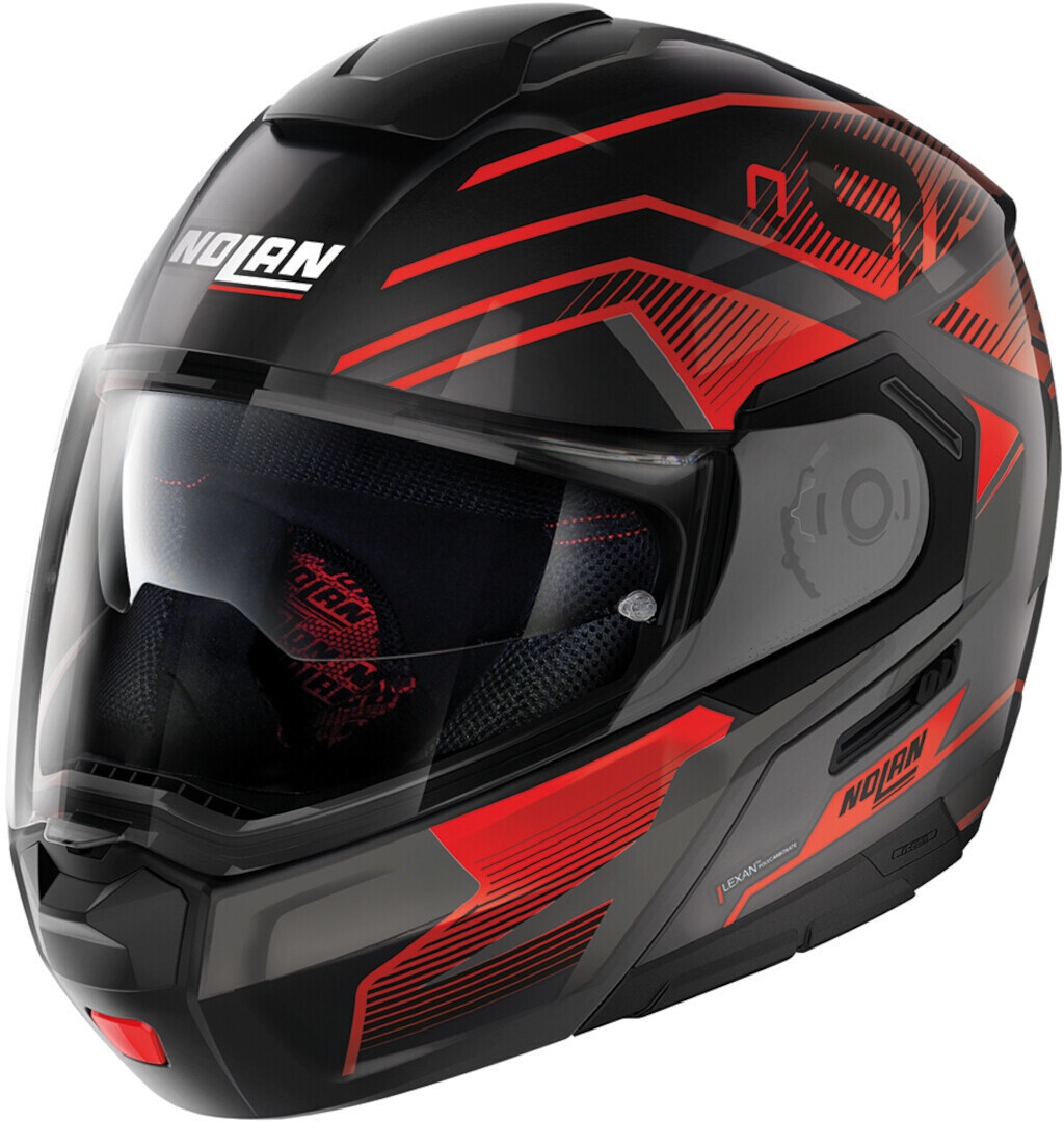 Nolan N90-3 Comeback N-Com Helm, zwart-rood, M