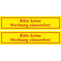 Hermann Schütz Aufkleber Bitte keine Werbung einwerfen 2er-Set Folie