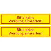 Hermann Schütz Aufkleber Bitte keine Werbung einwerfen 2er-Set Folie
