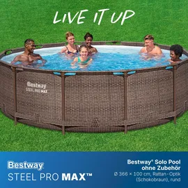 BESTWAY Steel Pro Max Frame Pool Set 366 x 100 cm rattanoptik
