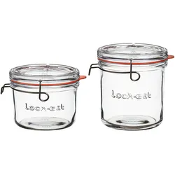 2er Set Lock-Eat Einmachgläser mit Deckel - 0,5L + 0,75L - 12159/01 + 12160/01