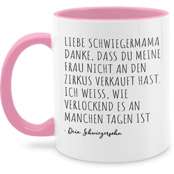 Shirtracer Tasse Beste Schwiegermutter Geschenk Schwiegermama lustig von Schwiegersohn, Keramik, Schwiegermutter rosa