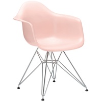 Vitra Stuhl Eames Plastic Armchair RE 83x63x59 cm zartrosé rosa, Gestell: verchromt, Designer Charles & Ray Eames