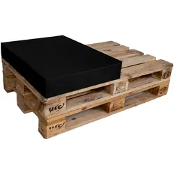 TexDeko Halbes Palettenkissen 60x80x12cm Loungekissen Wasser-& schmutzabweisend, abnehmbarer Bezug mit Reißverschluss, waschbar (Schwarz)