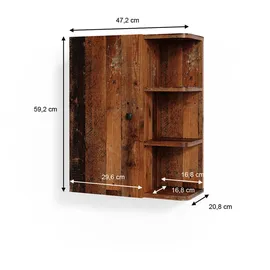Vicco Fynn 47,2 cm braun mit Beleuchtung