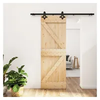 vidaXL Schiebetür mit Beschlag 70x210 cm Massivholz Kiefer
