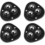 UNPGATUB Selbstklebende Art Mute Ball Universalrad 1/2/3/4 Perlen Möbelrollen Räder Edelstahlrad 360° Drehung(D Black)