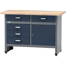 KÜPPER Werkbank Eintürig mit 5 Schubladen 84 x 120 x 60 cm Dunkelblau