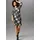 Aniston SELECTED Jerseykleid Shirtkleid Gemustert Schwarz/Weiß/Grau 36