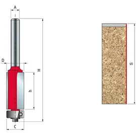 Freud FRE00260 F03FR01939-42-10408P-Fräser mit Lager Ø12,7 H25,4/71,5 Q8 Z2 = F03FR01939 - Freud