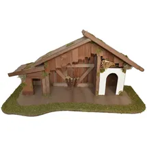 Alfred Kolbe Krippe Weihnachtsdeko (1-tlg), aus Holz, 70x35x33 cm, für Figuren bis 13 cm Höhe braun