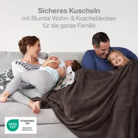 Blumtal Kuscheldecke 270 x 230 cm Dunkelbraun
