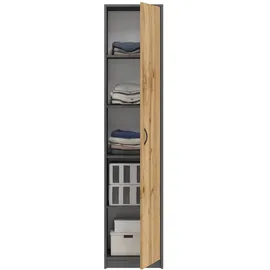 home collective Bücherregal Kleiderschrank 40 x 35 x 180 cm Anthrazit/Eiche