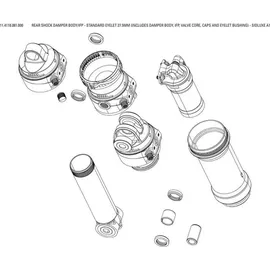 RockShox Hinterer Dämpferkörper/ifp Sidluxe Standard Eyelet - Erwachsene A1 Dämpferkörper, Schwarz, 42.5 mm