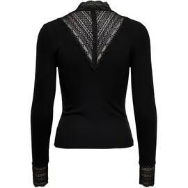Only ONLTILDE L/S HIGH NECK LACE TOP JRS schwarz
