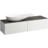 Laufen Schubladenelement, ILBAGNOALESSI 500x1600x370, Marrone Naturale, 2 Schubladen