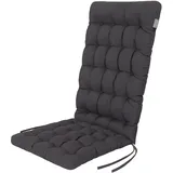 HAVE A SEAT Living - Hochlehner Auflage (1 St.) - Sitzpolster Gartenstuhl - Bequem, Wetterfest, Waschbar bis 95°C, Orthopädisch - Made in Germany (1 Stück - 120x48 cm, Grau/Anthrazit)