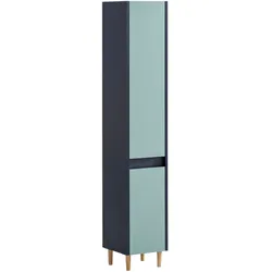 Tchibo - Hochschrank »Lovis« - 30x33x170cm - blau - Holz / Metall / Eschen-Massivholz