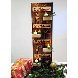 Adventschild Adventskranz aus Holz - Holzschild Advent