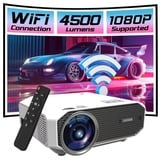 Mini WiFi Projektor Tragbarer Full HD Bluetooth Projektor für Handy 4500 lm 1500:1 HDMI USB LED Zenwire e450s - Weiß