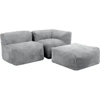 I.C.O.N. icon Zen Ecksofa, Moldulares Sofa Grau, Kunstfell Flauschig Sofa, 3 Stück Sofa für Erwachsene, mit Füllung, Boden Sofa - Grau