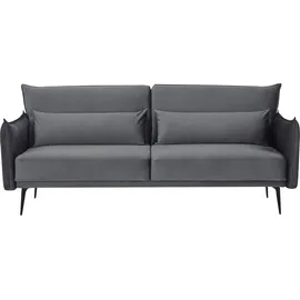 SalesFever 3-Sitzer Sofa Samt Grau 368510