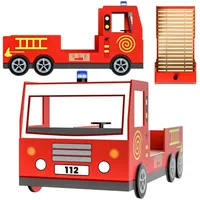 DEUBA Kinderbett Feuerwehrbett 90 x 200 cm MDF lackiert rot