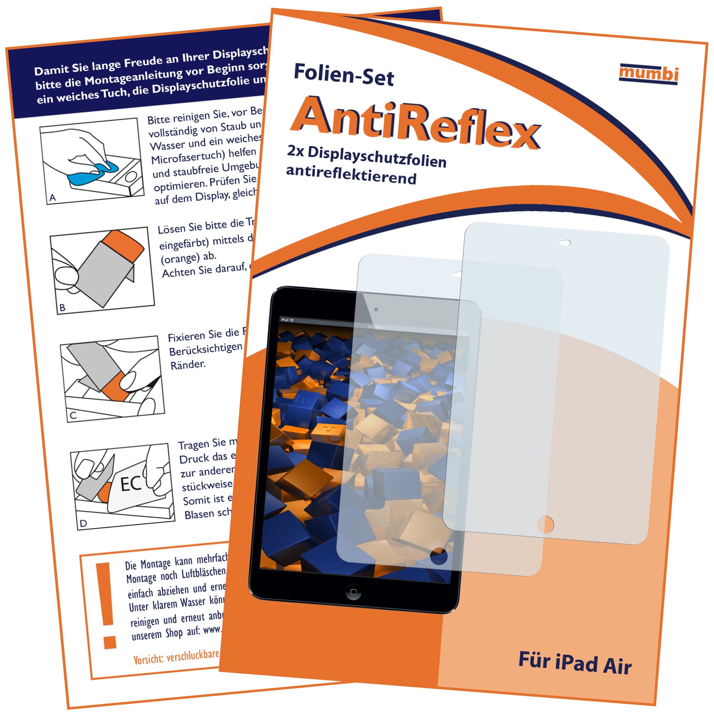 atFoliX Schutzfolie kompatibel mit Apple iPad Air 2013 Folie, ultraklare FX Displayschutzfolie (2X)
