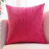 SWJ-swjssb Kissenbezug 80x80, 2er Set,Sofa Kissenbezüge 65x65,Kord Zierkissenbezug Dekokissen Sofakissen Bezug Groß Kissenhülle Dekorative Weiche Zierkissenbezüge Kissen Bezug(Rose,80x80 cm)