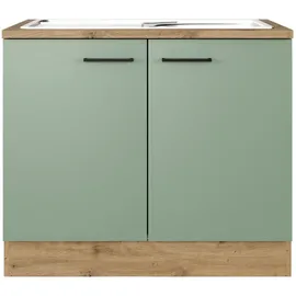 Flex-Well Spülenschrank Cara 100 x 85 x 60 cm Grün