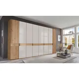 Wiemann Drehtürenschrank WIEMANN "Cardiff", weiß (glas weiß), B:393,1cm H:216cm T:58cm, Floatglas, Hartfaserplatte, Holzwerkstoff, Massivholz, Schränke, Drehtürenschrank, inkl. Türdämpfung