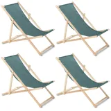 Liegestuhl Strandliege Gartenliege Sonnenliege 4er Set Türkis Buchenholz
