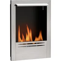 Ethanol-kamin Aus Silberfarbenem Edelstahl, 0,9 L, Designkamin Mit Einer Brenndauer Von 3,3 Stunden, Warme, Rauchfreie Dekoration, Wand- Oder Bodenkamin, Modern Und Elegant.