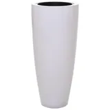 VIVANNO Pflanzkübel Pflanzgefäß Blumenkübel Fiberglas City Weiß Hochglanz - 80x37