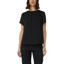 s.Oliver Luftige Chiffon-Bluse mit gesteppter Raffung schwarz L