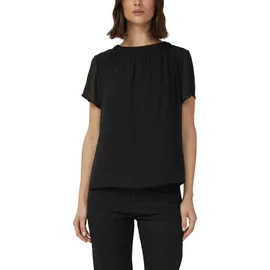 s.Oliver Luftige Chiffon-Bluse mit gesteppter Raffung schwarz L