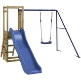 Kinderspielturm für den Garten mit Rutsche, Schaukel & Kletterwand - Massivholz