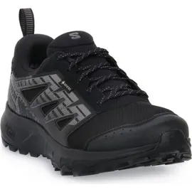 Salomon Wander Gore-Tex Herren Trail Running Wasserdichte Schuhe, Outdoor-bereit, Komfort durch Dämpfung, Sicherer Fußhalt, Black, 45 1/3