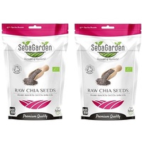 Seba Garden Bio-Premium-nährstoffreiche rohe schwarze Chia-Samen 2 Kg, mit Joghurt verwenden und Smoothies, gentechnikfrei, vegan, glutenfrei, Keto und Paleo