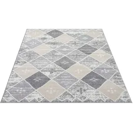 Carpet City "FLAIR179", grau, B:160cm H:11mm L:230cm, Obermaterial: 50% Polyester, 50% Polypropylen, Teppiche, Teppich, Kurzflor-Teppich, Skandi-Stil, Wohnzimmer