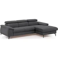 Cotta Eckcouch Mikrofaser 2-Sitzer Grau