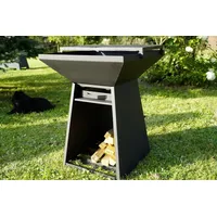 Gartenkamin Gartenofen Terrassenofen Feuerstelle mit Grillrost BBQ Stahl Outdoor