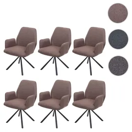 MCW Esszimmerstuhl H71 Stoff braun 6er Set