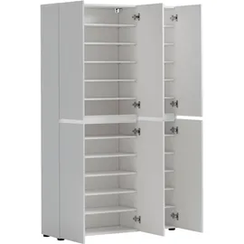 INOSIGN Mister 120 x 200 x 34 cm 6 Türen, 24 Fächer, 2 Spiegel weiß hochglänzend