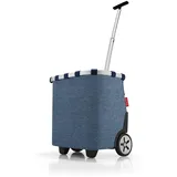 reisenthel carrycruiser in Twist Blau – Tragbarer Einkaufstrolley mit stabilem Aluminiumrahmen, Schultergurt und herausnehmbarer Netz-Innentasche – Aus wasserabweisendem Material