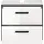 WELLTIME Waschbeckenunterschrank KAJO 2 Schubladen 60 x 55 x 37 cm Weiß Hochglanz/Schwarz